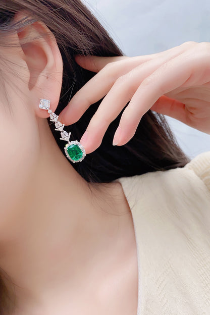 Pirmiana New Arrival S925 Silver 5.68ct Lab Grown Emerald Stainless Steel Earrings for Women