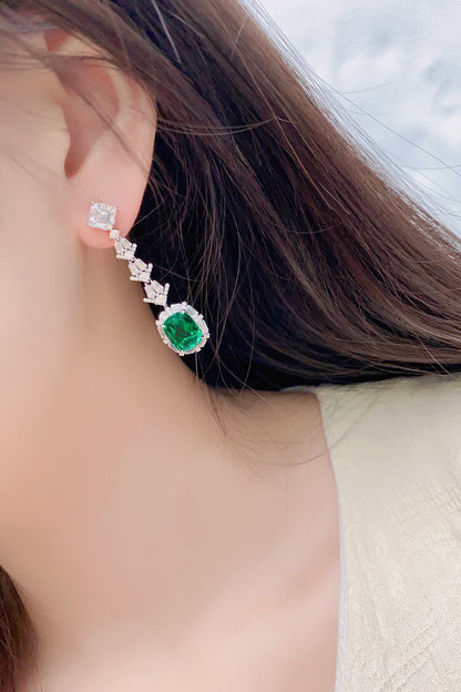 Pirmiana New Arrival S925 Silver 5.68ct Lab Grown Emerald Stainless Steel Earrings for Women