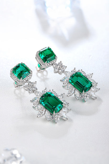 Pirmiana New Arrival S925 Silver 7.73ct Lab Grown Emerald Stainless Steel Earrings for Women