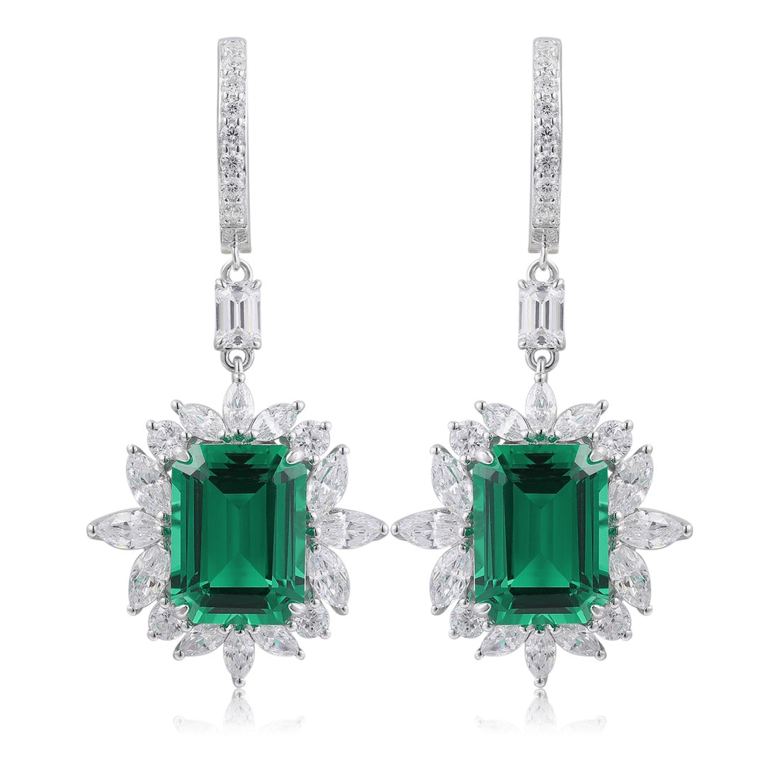 Pirmiana New Arrival S925 Silver 9.22ct Lab Grown Emerald Stainless Steel Earrings for Women