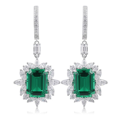 Pirmiana New Arrival S925 Silver 9.22ct Lab Grown Emerald Stainless Steel Earrings for Women