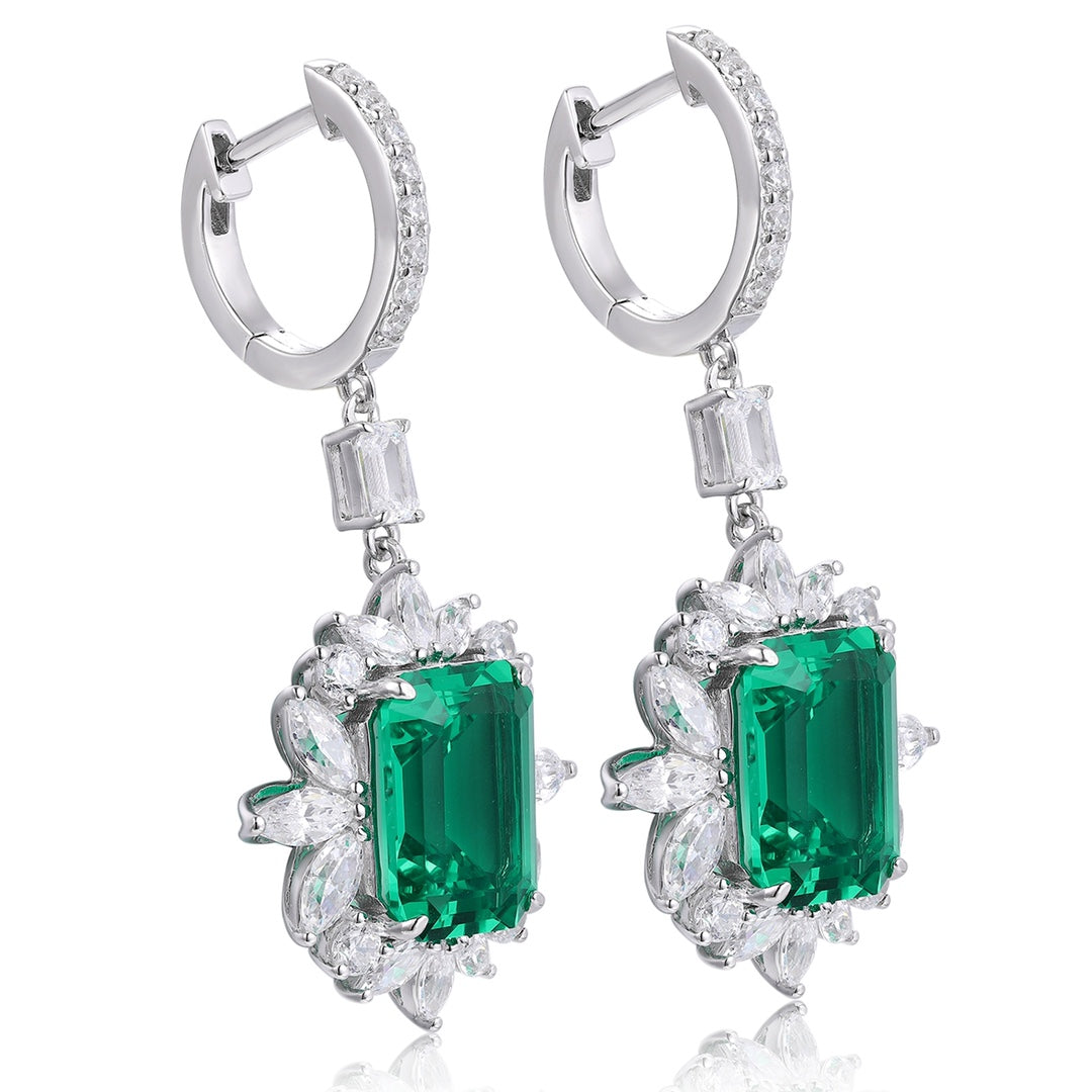 Pirmiana New Arrival S925 Silver 9.22ct Lab Grown Emerald Stainless Steel Earrings for Women
