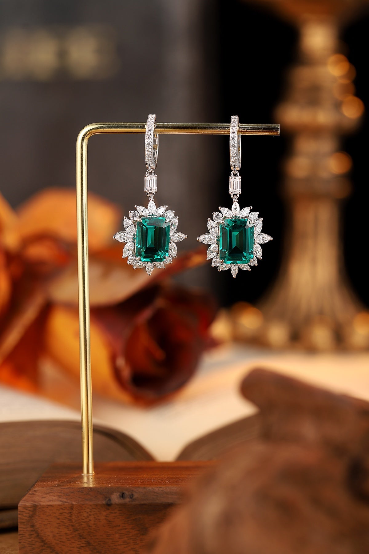 Pirmiana New Arrival S925 Silver 9.22ct Lab Grown Emerald Stainless Steel Earrings for Women