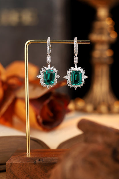 Pirmiana New Arrival S925 Silver 9.22ct Lab Grown Emerald Stainless Steel Earrings for Women