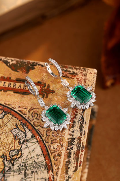 Pirmiana New Arrival S925 Silver 9.22ct Lab Grown Emerald Stainless Steel Earrings for Women