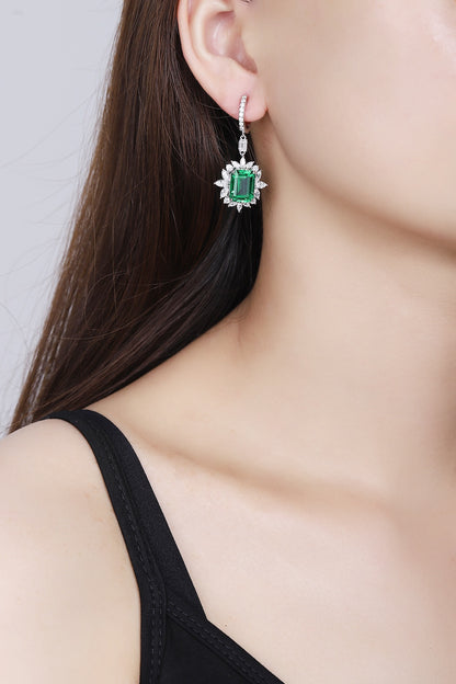 Pirmiana New Arrival S925 Silver 9.22ct Lab Grown Emerald Stainless Steel Earrings for Women