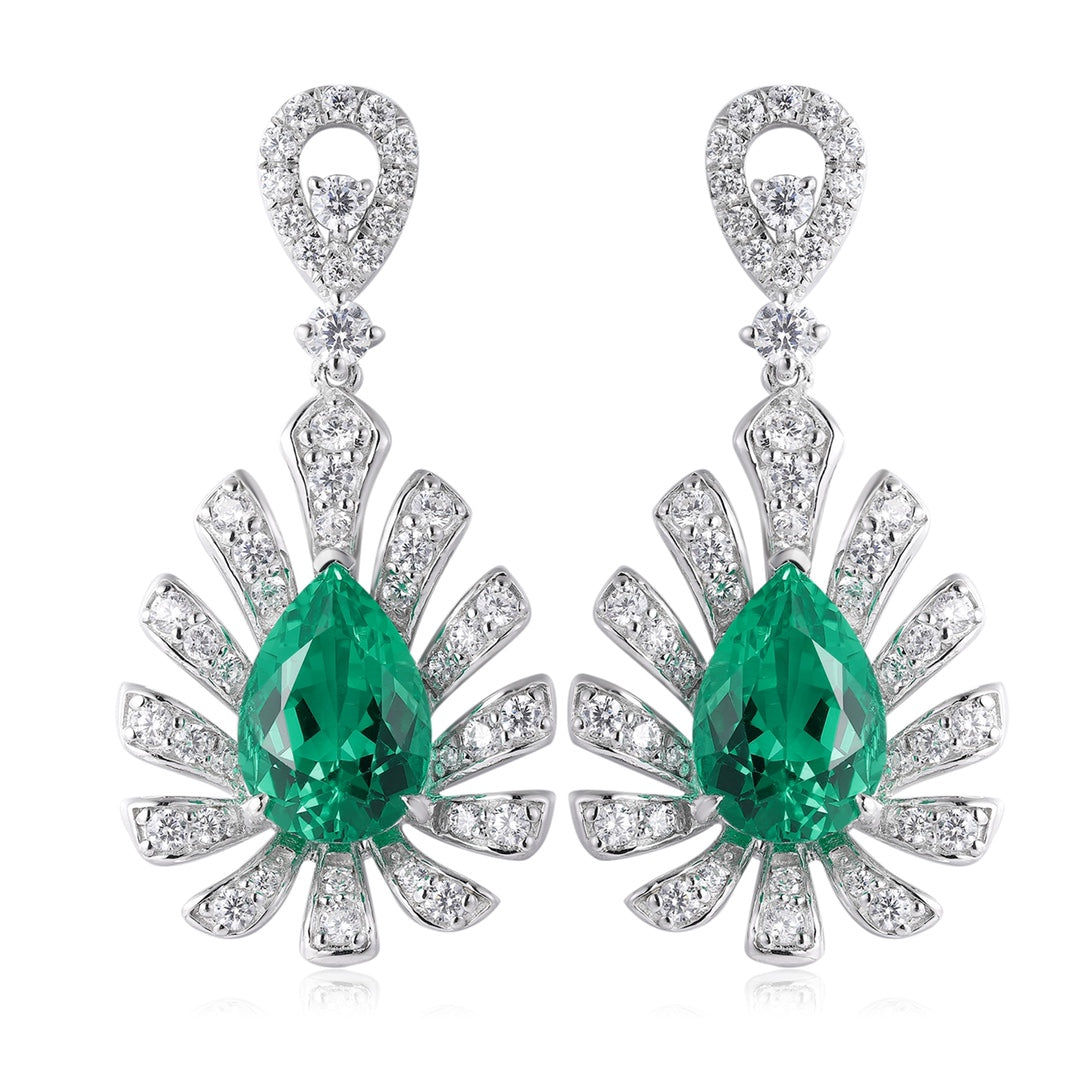 Pirmiana New Arrival S925 Silver 3.5ct Lab Grown Emerald Stainless Steel Earrings for Women