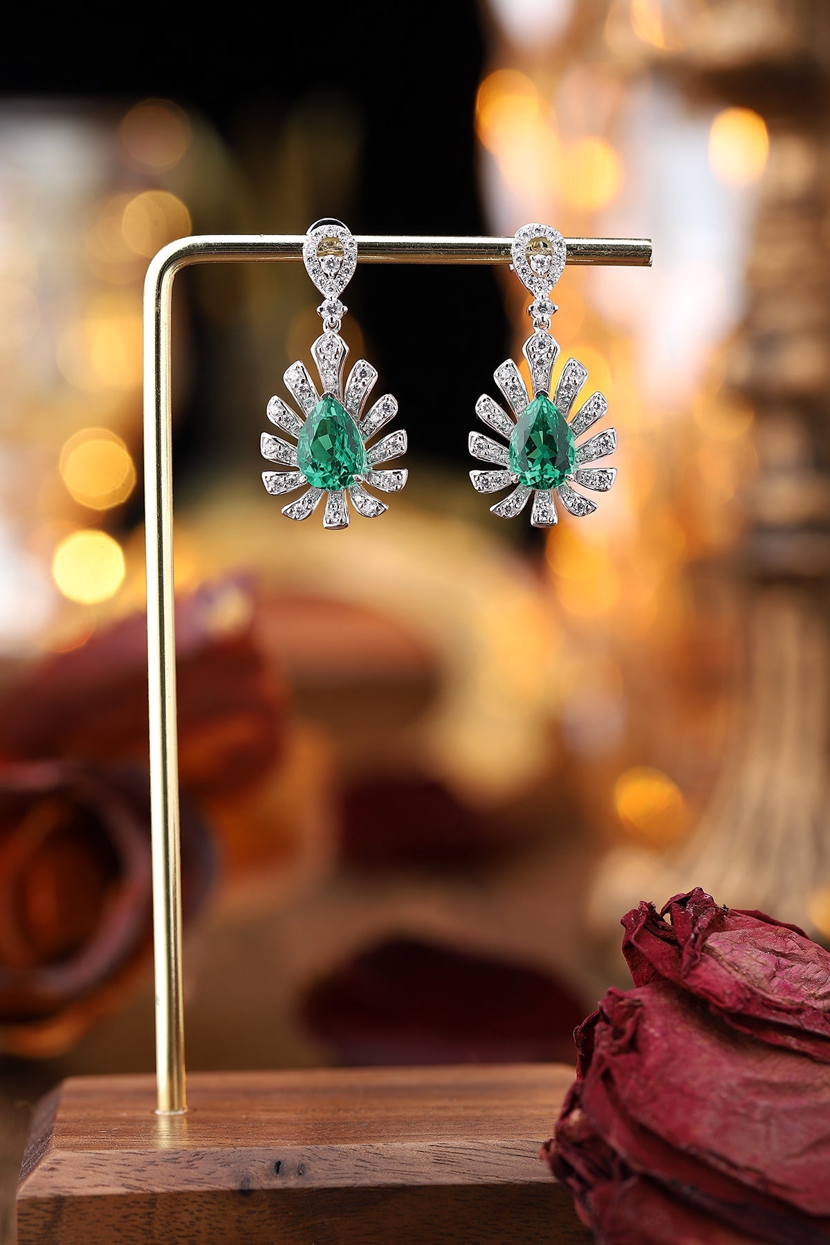 Pirmiana New Arrival S925 Silver 3.5ct Lab Grown Emerald Stainless Steel Earrings for Women
