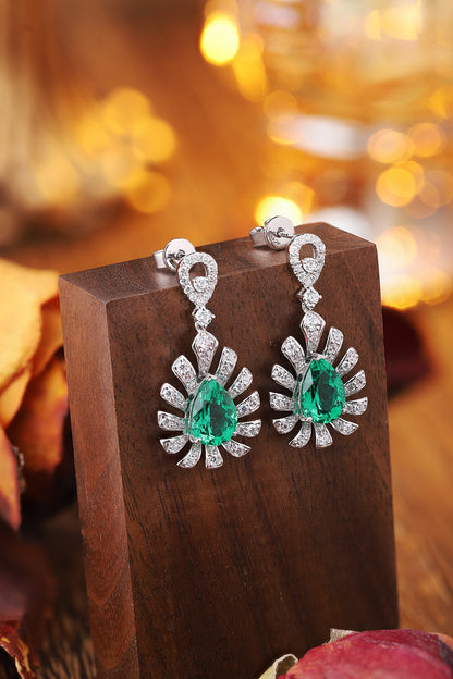 Pirmiana New Arrival S925 Silver 3.5ct Lab Grown Emerald Stainless Steel Earrings for Women