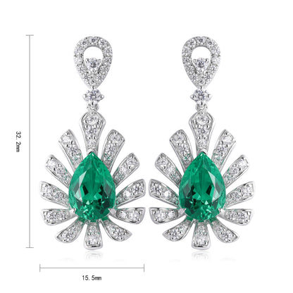 Pirmiana New Arrival S925 Silver 3.5ct Lab Grown Emerald Stainless Steel Earrings for Women