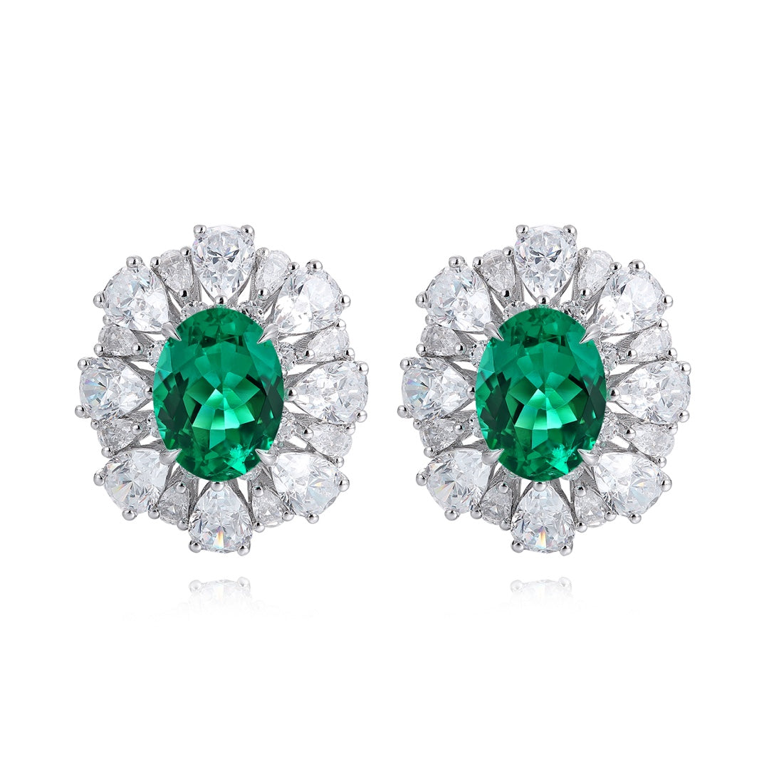 Pirmiana New Arrival S925 Silver 2.34ct Lab Grown Emerald Stainless Steel Earrings for Women