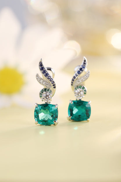 Pirmiana New Arrival S925 Silver 4.55ct Lab Grown Emerald Stainless Steel Earrings for Women