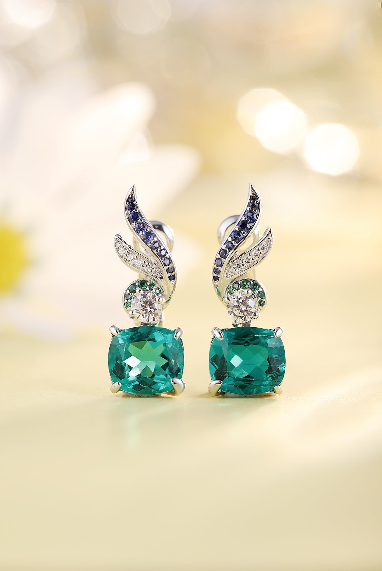 Pirmiana New Arrival S925 Silver 4.55ct Lab Grown Emerald Stainless Steel Earrings for Women