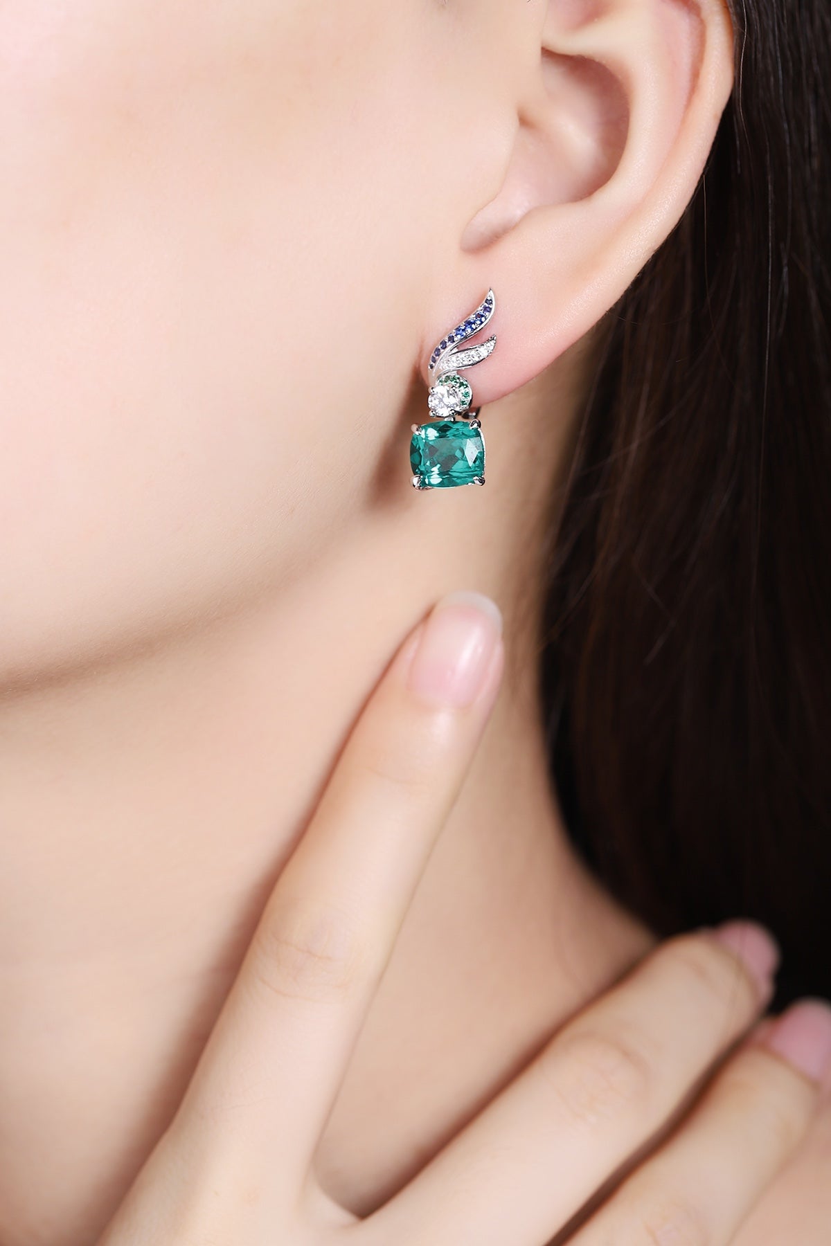Pirmiana New Arrival S925 Silver 4.55ct Lab Grown Emerald Stainless Steel Earrings for Women