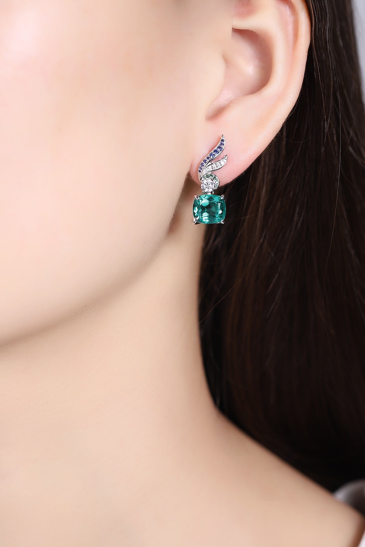 Pirmiana New Arrival S925 Silver 4.55ct Lab Grown Emerald Stainless Steel Earrings for Women