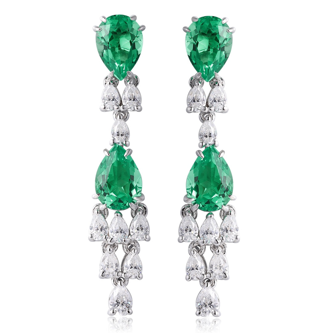 Pirmiana New Arrival S925 Silver 2.75ct Lab Grown Emerald Stainless Steel Earrings for Women