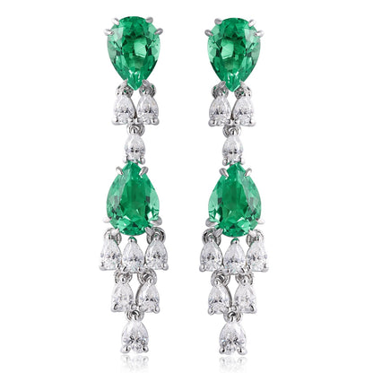 Pirmiana New Arrival S925 Silver 2.75ct Lab Grown Emerald Stainless Steel Earrings for Women