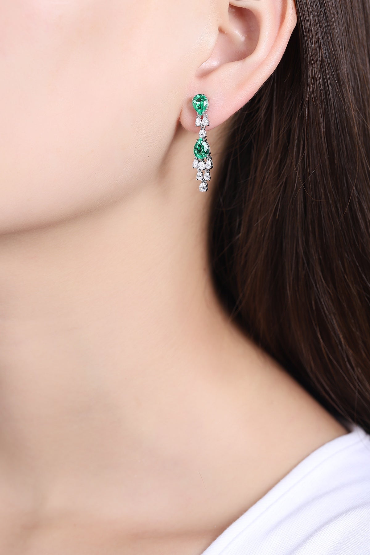 Pirmiana New Arrival S925 Silver 2.75ct Lab Grown Emerald Stainless Steel Earrings for Women