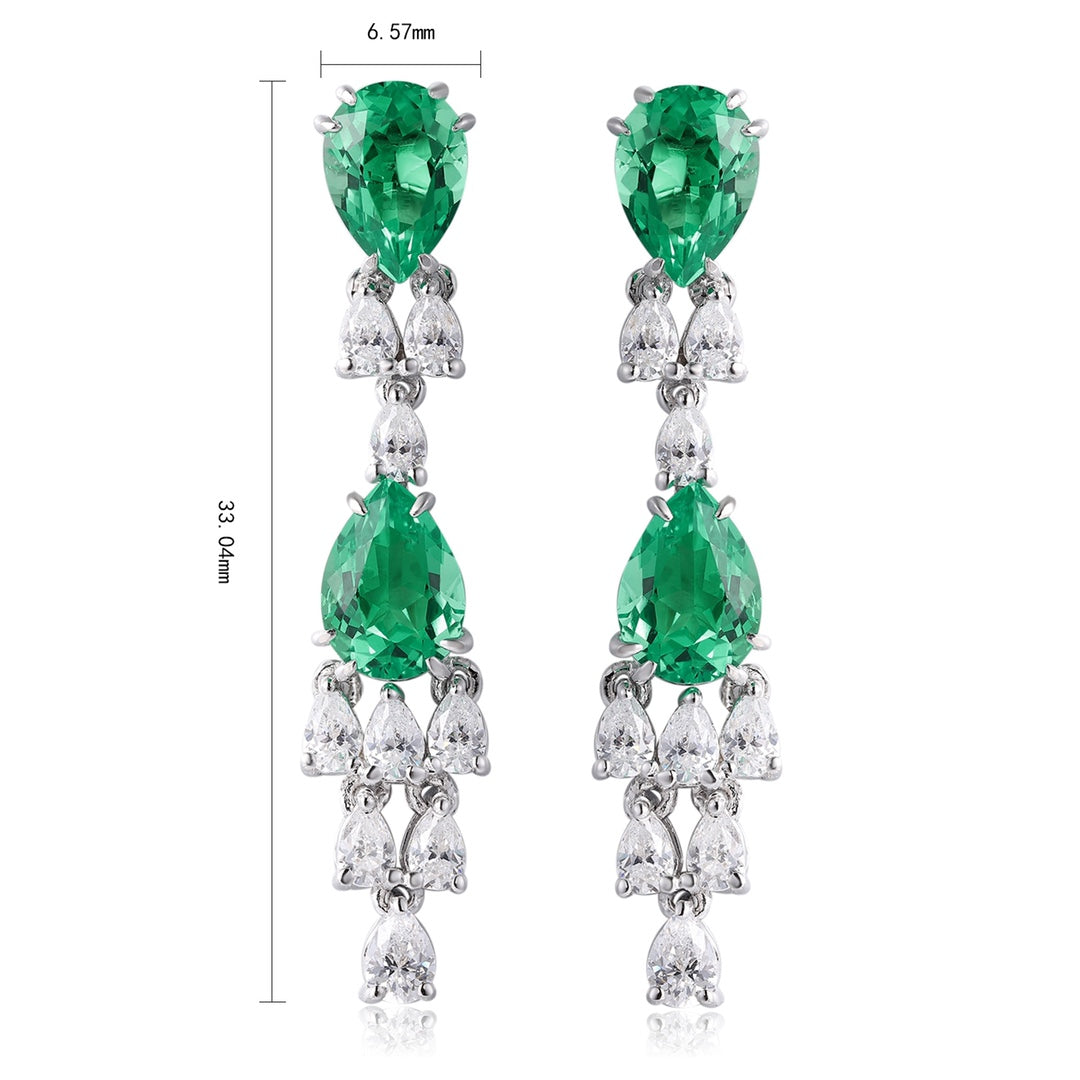 Pirmiana New Arrival S925 Silver 2.75ct Lab Grown Emerald Stainless Steel Earrings for Women