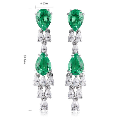 Pirmiana New Arrival S925 Silver 2.75ct Lab Grown Emerald Stainless Steel Earrings for Women
