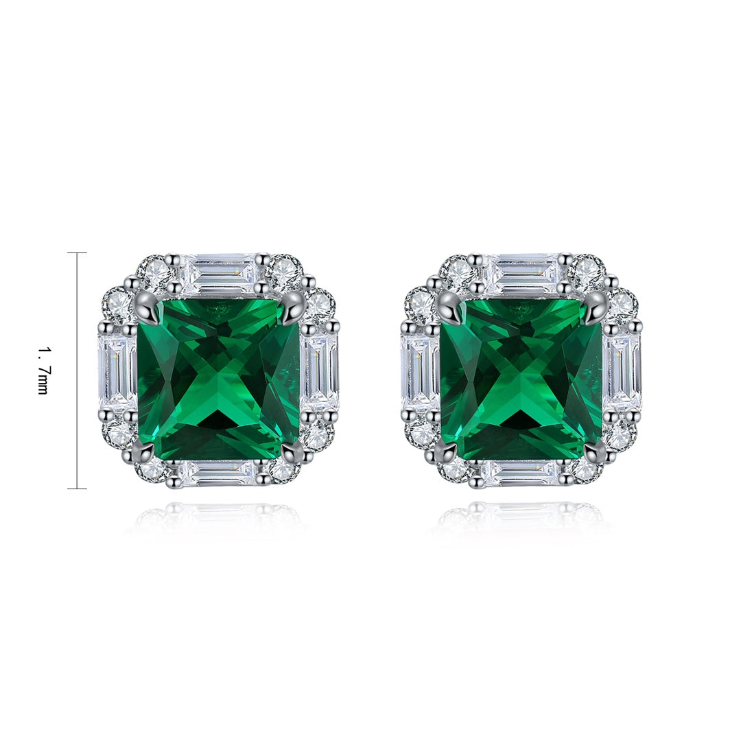 Pirmiana New Arrival S925 Silver 4.38ct Lab Grown Emerald Stainless Steel Earrings for Women