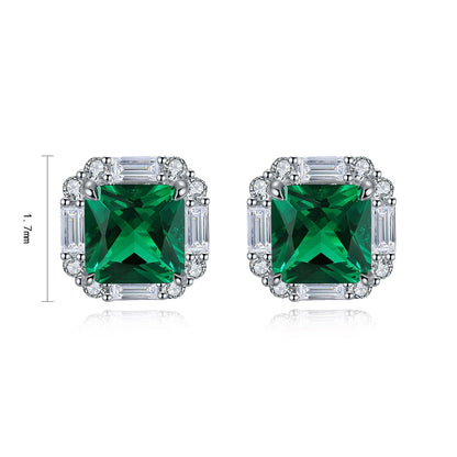 Pirmiana New Arrival S925 Silver 4.38ct Lab Grown Emerald Stainless Steel Earrings for Women
