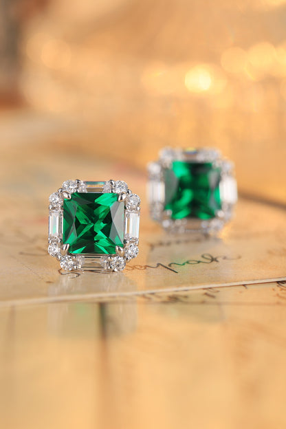 Pirmiana New Arrival S925 Silver 4.38ct Lab Grown Emerald Stainless Steel Earrings for Women