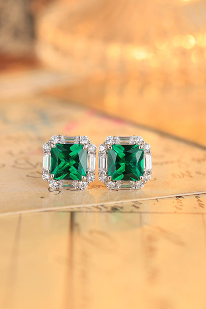 Pirmiana New Arrival S925 Silver 4.38ct Lab Grown Emerald Stainless Steel Earrings for Women