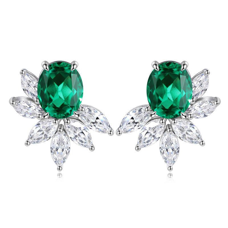 Pirmiana New Arrival S925 Silver 4.72ct Lab Grown Emerald Stainless Steel Earrings for Women