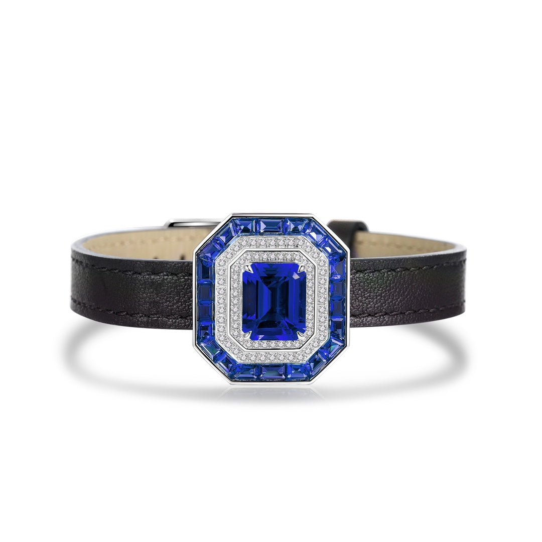 Pirmiana Classic 10.47ct Lab Grown Sapphire Bracelet S925 Silver Jewelry Engagement Women/Men