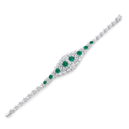 Pirmiana New Custom Design S925 Silver 5.32ct Lab Grown Emerald Bracelet Fashion Jewwelry for Party Gift
