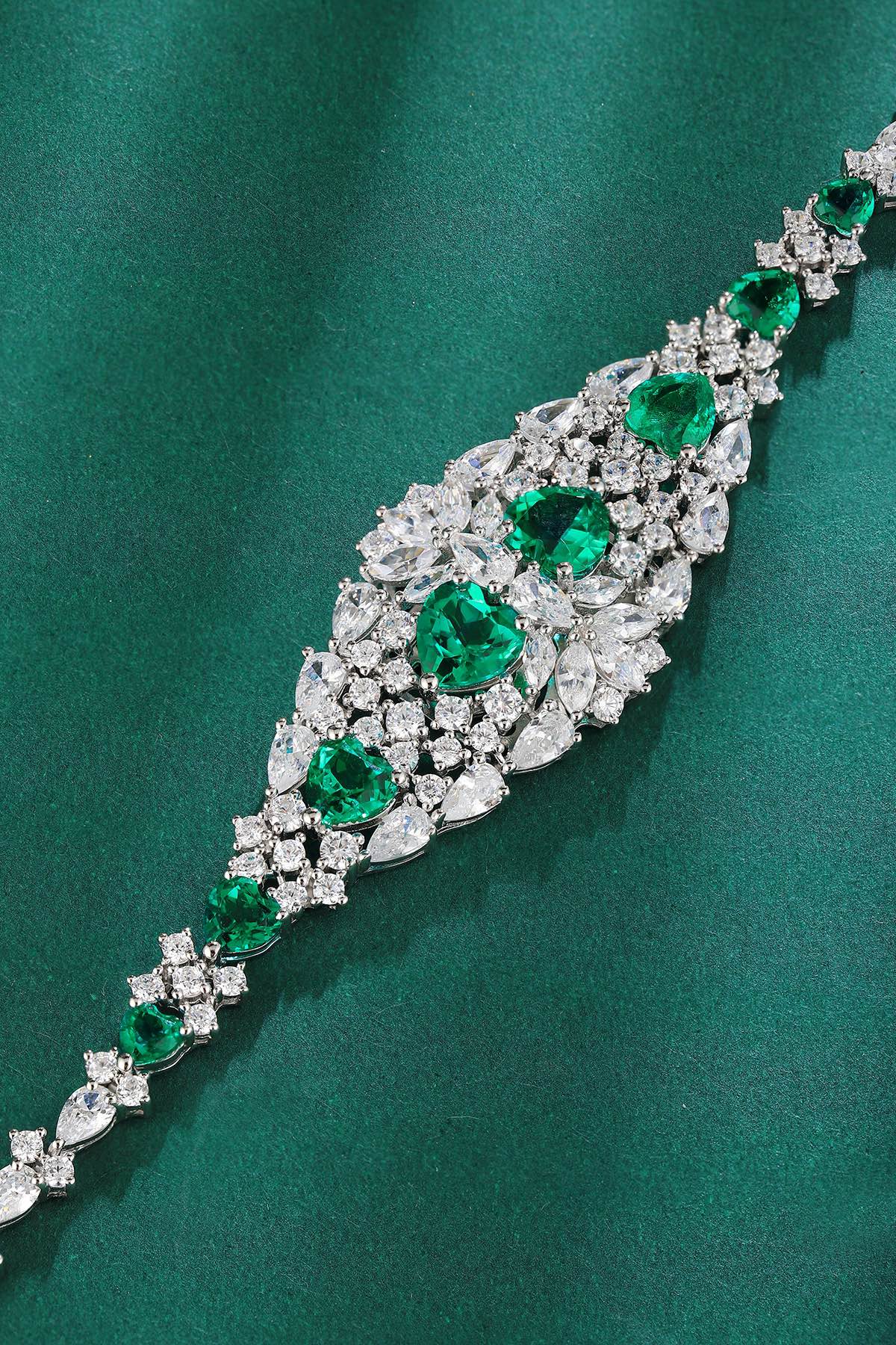 Pirmiana New Custom Design S925 Silver 5.32ct Lab Grown Emerald Bracelet Fashion Jewwelry for Party Gift