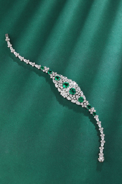 Pirmiana New Custom Design S925 Silver 5.32ct Lab Grown Emerald Bracelet Fashion Jewwelry for Party Gift