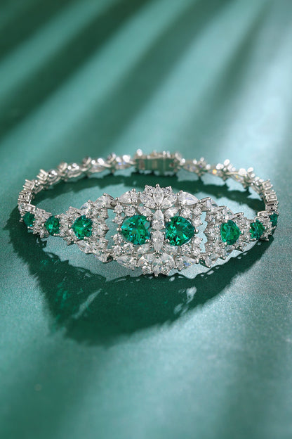 Pirmiana New Custom Design S925 Silver 5.32ct Lab Grown Emerald Bracelet Fashion Jewwelry for Party Gift