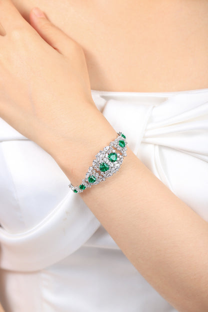 Pirmiana New Custom Design S925 Silver 5.32ct Lab Grown Emerald Bracelet Fashion Jewwelry for Party Gift