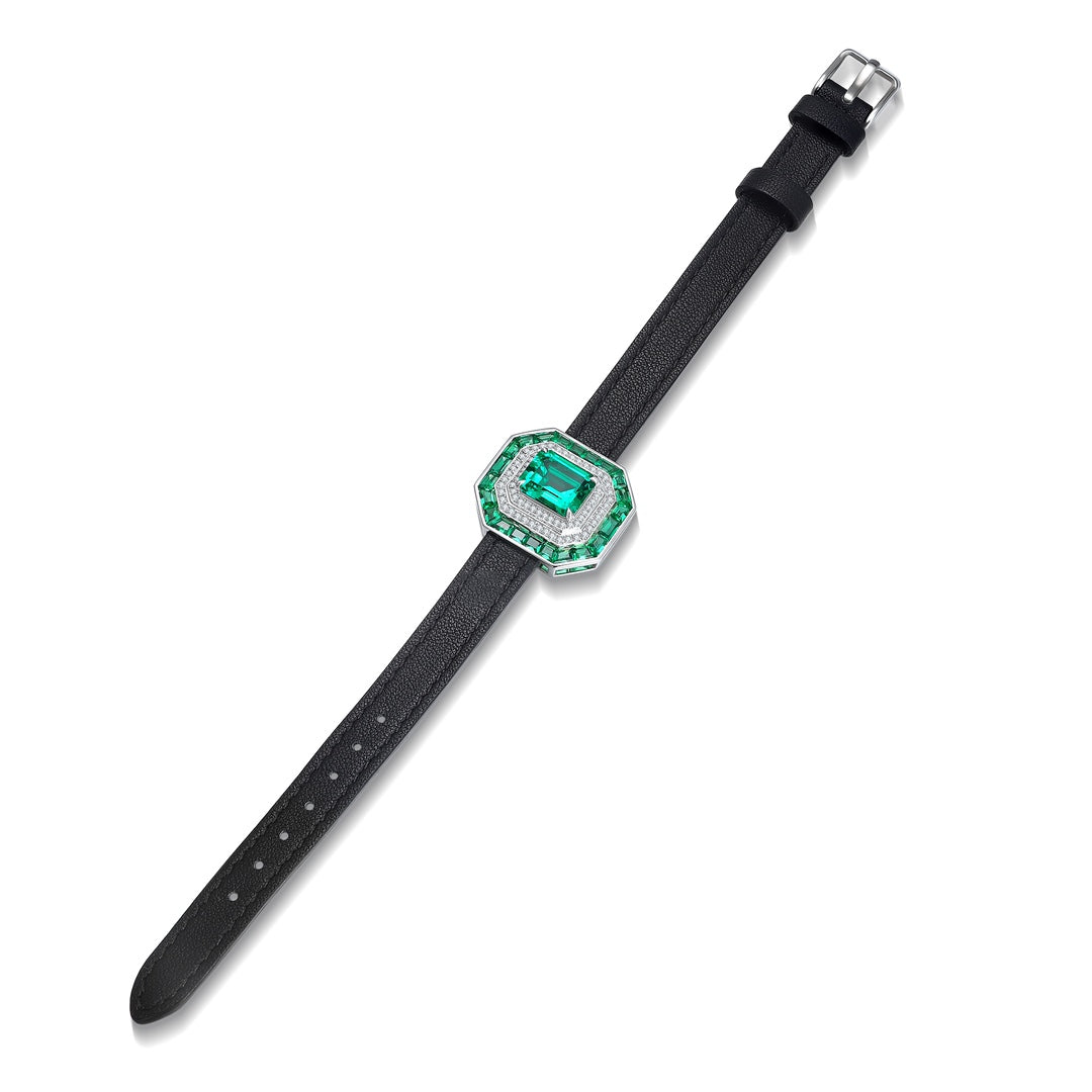 Pirmiana New Custom Design S925 Silver 4.324ct Lab Grown Emerald Bracelet Fashion Jewwelry for Party Gift