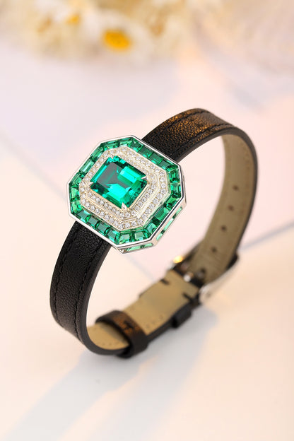 Pirmiana New Custom Design S925 Silver 4.324ct Lab Grown Emerald Bracelet Fashion Jewwelry for Party Gift