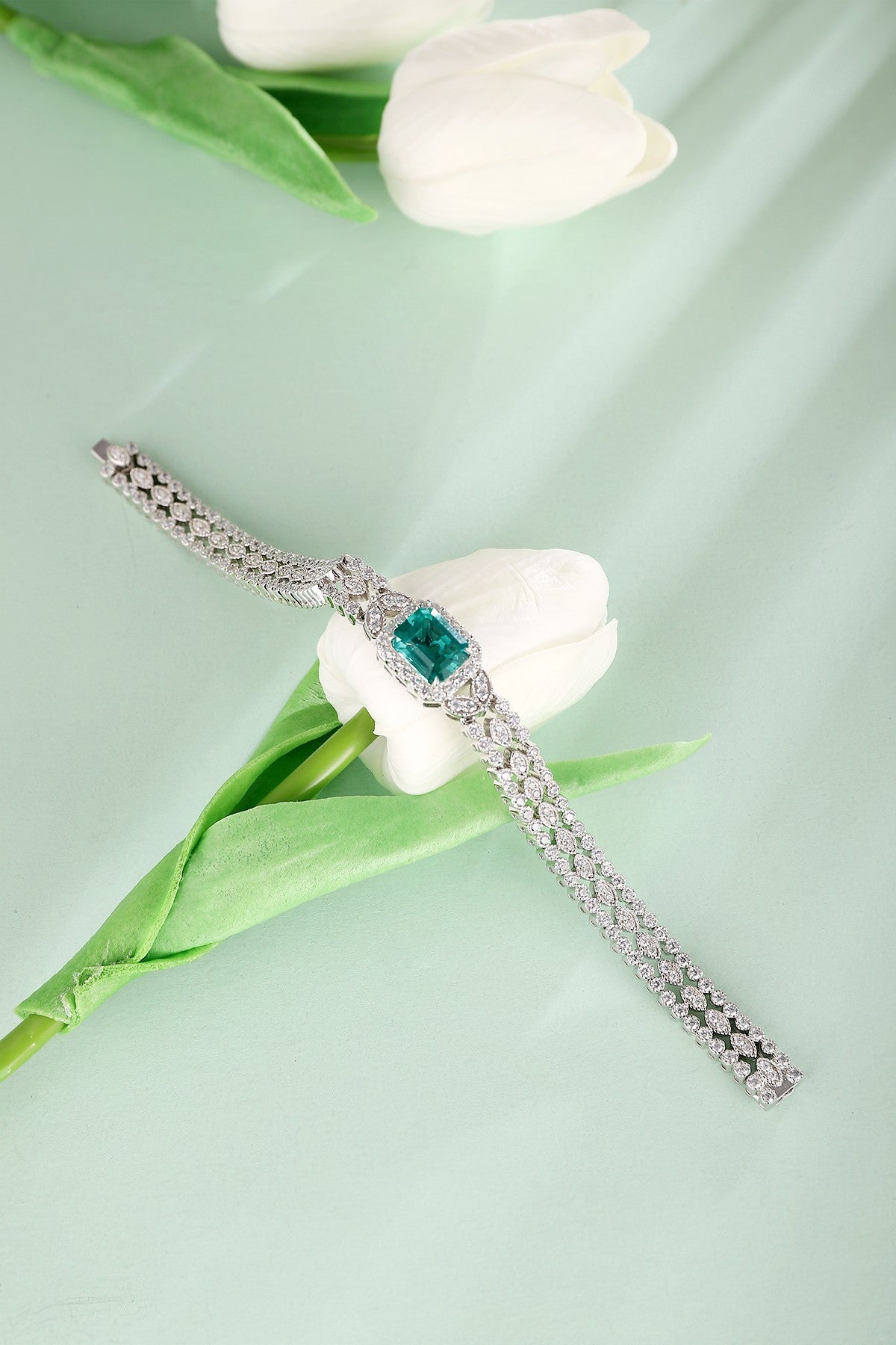 Pirmiana New Custom Design S925 Silver 2.84ct Lab Grown Emerald Bracelet Fashion Jewwelry for Party Gift