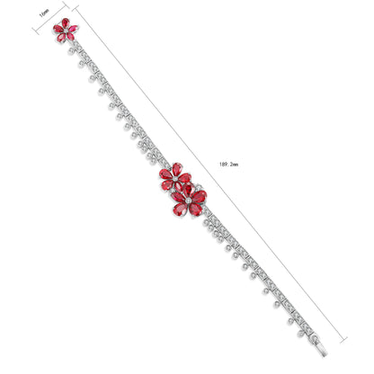 Pirmiana New S925 Silver 8.6ct Lad Grown Ruby Bracelet High Fine Jewelry for Women Party Gift