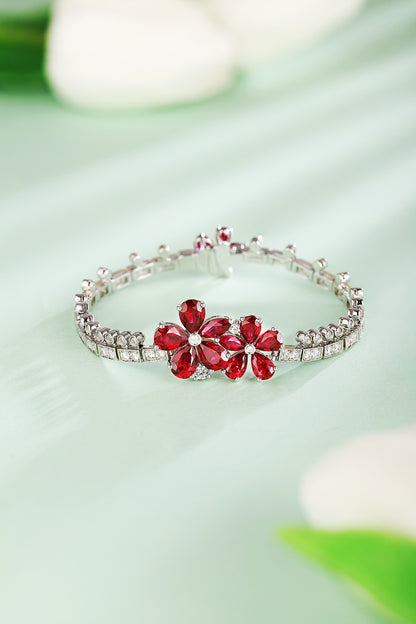 Pirmiana New S925 Silver 8.6ct Lad Grown Ruby Bracelet High Fine Jewelry for Women Party Gift