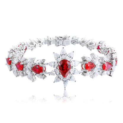 Pirmiana New S925 Silver 8.35ct Lad Grown Ruby Bracelet High Fine Jewelry for Women Party Gift