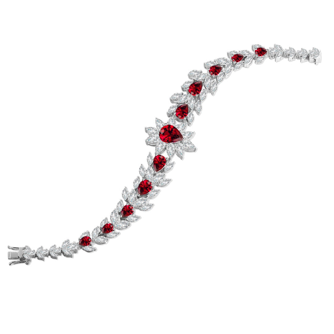 Pirmiana New S925 Silver 8.35ct Lad Grown Ruby Bracelet High Fine Jewelry for Women Party Gift