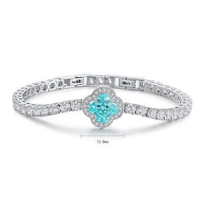 Pirmiana 2024 Hot Sale S925 Silver 3.9ct Lab Grown Paraiba Bracelet Engagement Women