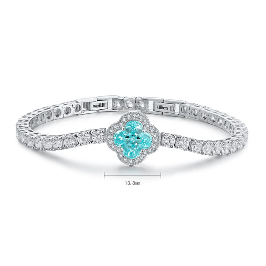 Pirmiana 2024 Hot Sale S925 Silver 3.9ct Lab Grown Paraiba Bracelet Engagement Women