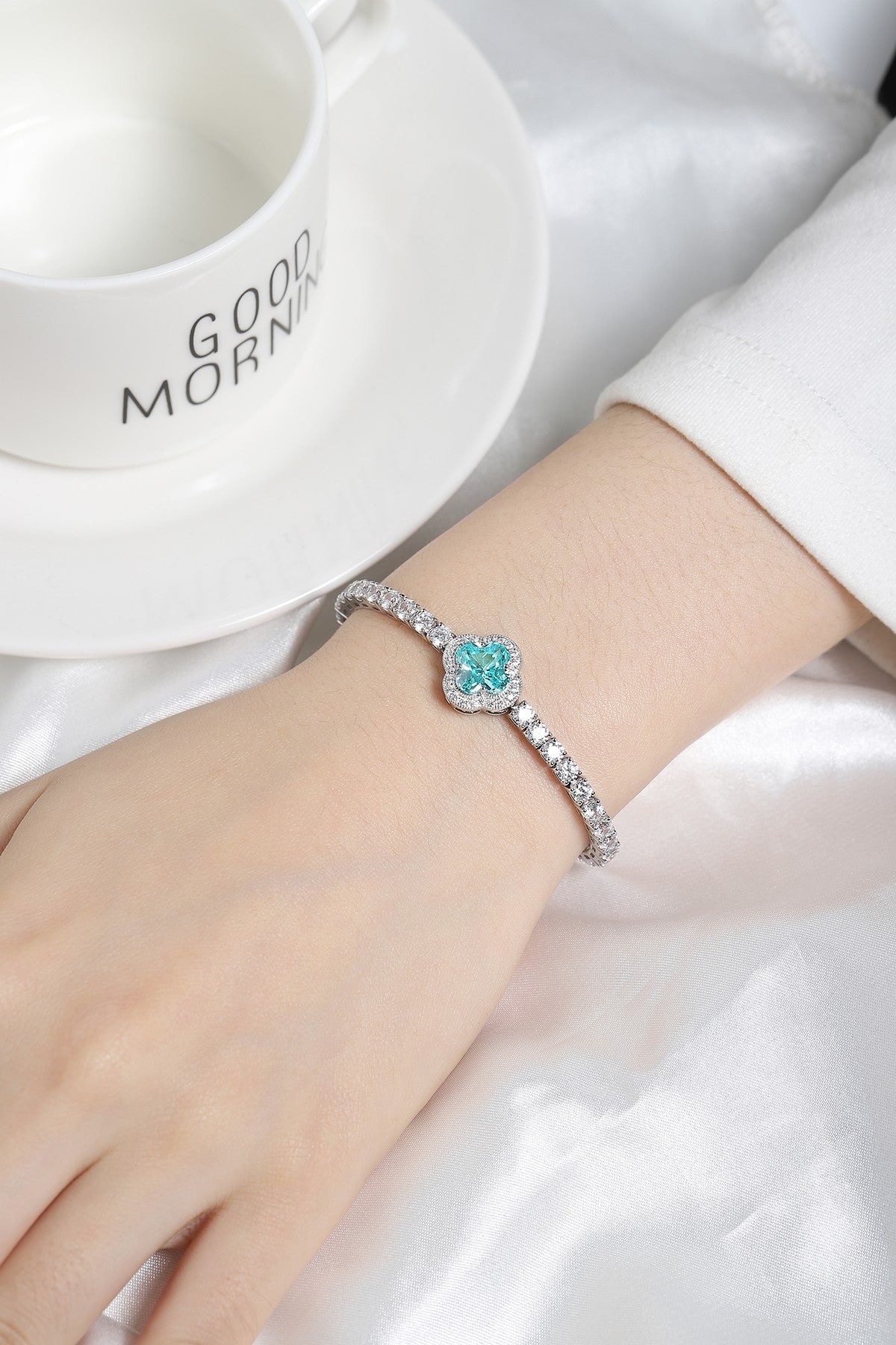 Pirmiana 2024 Hot Sale S925 Silver 3.9ct Lab Grown Paraiba Bracelet Engagement Women