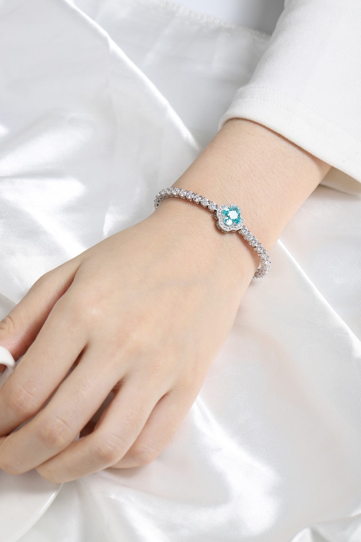Pirmiana 2024 Hot Sale S925 Silver 3.9ct Lab Grown Paraiba Bracelet Engagement Women