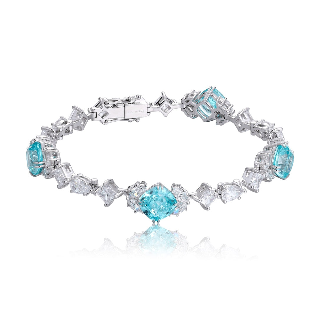 Pirmiana 2024 Hot Sale S925 Silver 15.87ct Lab Grown Paraiba Bracelet Engagement Women