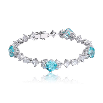 Pirmiana 2024 Hot Sale S925 Silver 15.87ct Lab Grown Paraiba Bracelet Engagement Women