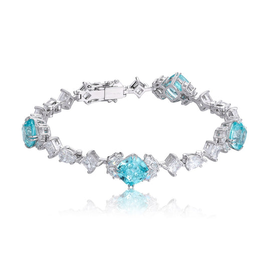Pirmiana 2024 Hot Sale S925 Silver 15.87ct Lab Grown Paraiba Bracelet Engagement Women