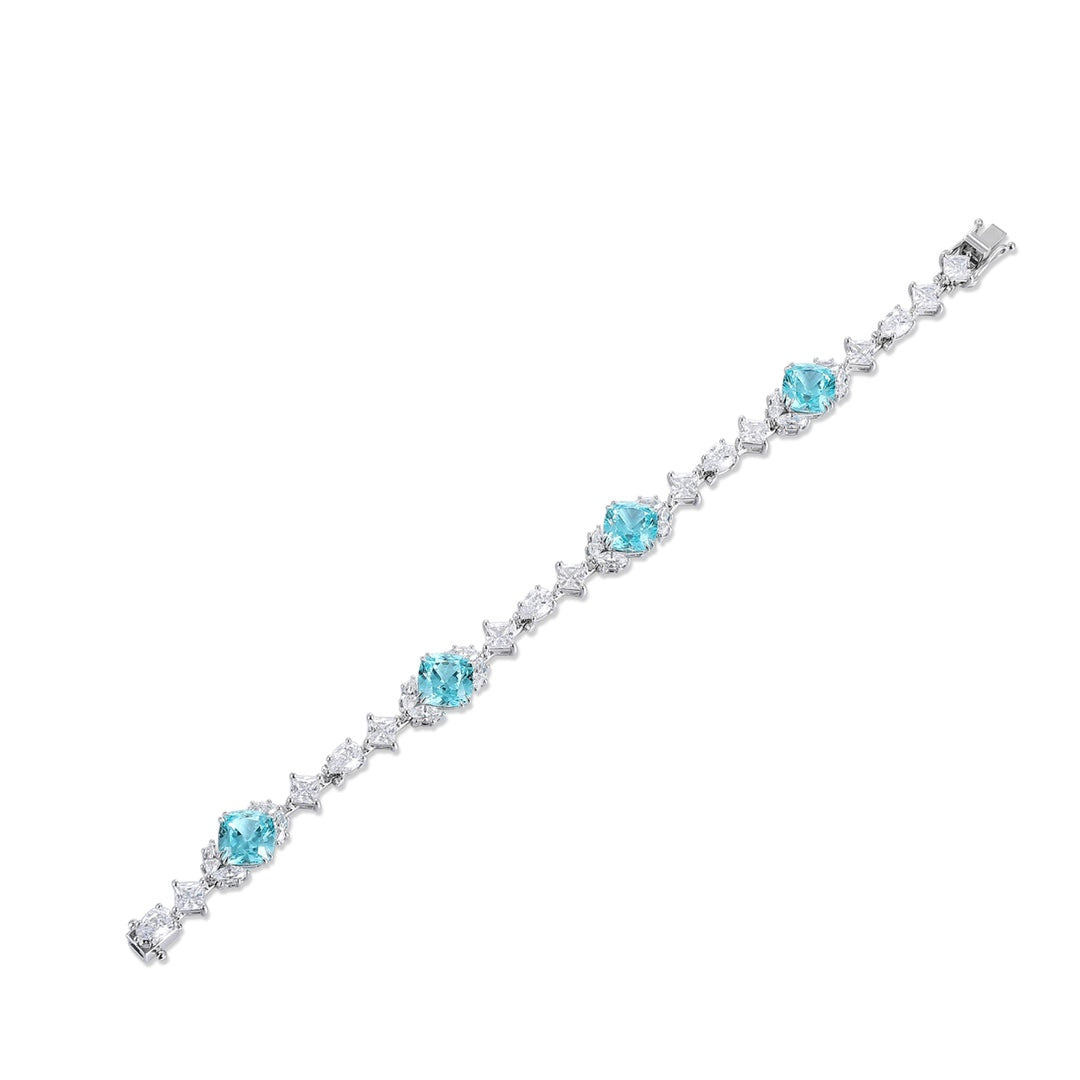 Pirmiana 2024 Hot Sale S925 Silver 15.87ct Lab Grown Paraiba Bracelet Engagement Women